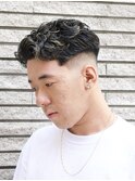 ミドルスキンフェード+アクティブパーマ