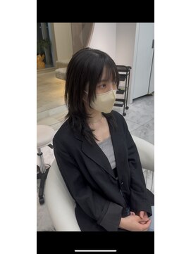 ロンドルピナス 小倉(Lond Lupinus) ミディアムヘア暗めカラー/デザインカラー/フェイスフレーミング