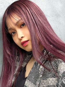 【 ロング × ワインレッドカラー 】浅野美紀