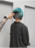 design/インナーカラー デザインカラー 裾カラー 水色