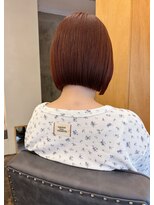 メク(meku)&nbsp;オレンジブラウンとぱつっとしたラインがかわいいボブ＊