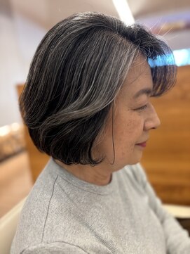 ファースト 長町店(first) 【白髪も艶に変える髪】素髪で魅せる自然体で美しいボブレイヤー