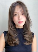 ワンホンレイヤーカットデジタルパーマミルクティーブロンド
