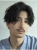 渋谷メンズパーマフェザーパーマシャドウパーマセンターパート