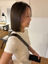 ギャザー 豊橋(Gather) 切りっぱなしボブ×透明感ブラウンカラー