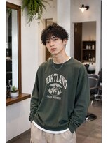 MEN's Baguz MEN'Sカット/ MEN'Sパーマ/ MEN'Sカラー 韓国風無造作スパイラルマッシュメンズ