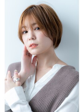 ジャストヘア ラポール 北久里浜店(just hair RAPPOR) オレンジブラウン　ショートボブ