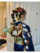 ロカット サロン(Roquat Salon)&nbsp;成人式着付けとロングポニーアレンジ【ヘアセット/立川/立川南】