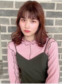 ツヤツヤブラウンカラーで愛されゆるふわスタイル/前髪パーマ