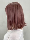 ピンクベージュ_くびれヘアツートンカラーアースカラー_ba300351