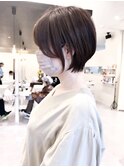 丸みショートボブ/ショート/ハンサムショート/ハイライト