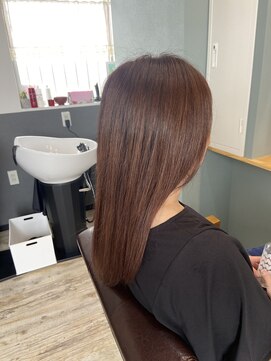 サニー あま店(Sunny) 大人かわいい、ほんのりピンクブラウンツヤカラー