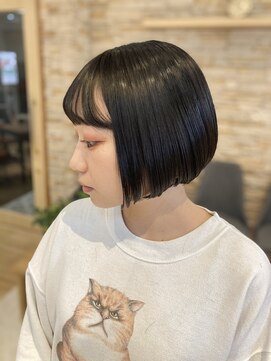 アロマ ヘアルーム 池袋店(AROMA hair room) ミニボブ×黒髪×切りっぱなしボブ/池袋/池袋東口