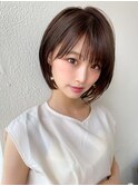 20代30代40代大人かわいい 小顔 前下がりボブ  ひし形シルエット