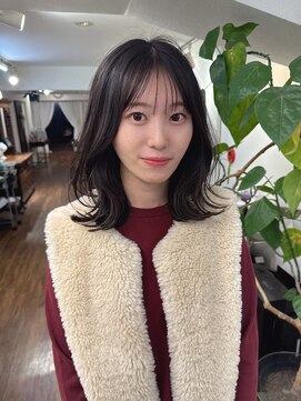 インビテーション(invitation) 地毛風カラー レイヤーカット ミディアム ワンカール