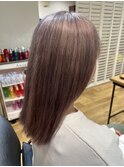 色落ちもきまる艶髪パープルグレージュ