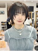[伸ばし途中でも可愛くショートマッシュウルフ]
