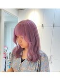 【翁長孝輔】透け感ハイトーンピンクラベンダー×ゆるふわ巻き