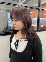 ニコ トウキョウ 渋谷(nico TOKYO) ダブルカラーチェリーレッドピンクブラウン韓国レイヤーロング