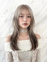 アム(am)&nbsp;レイヤーカット/ハッシュカット/ホワイトアッシュ/エンドカラー