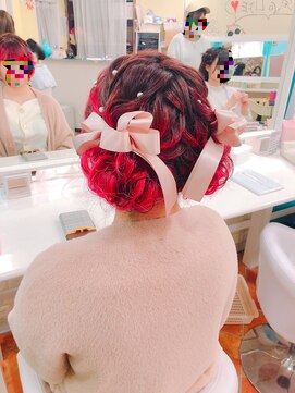 ヘアセットサロン アッシュ 神戸三宮(Ash) ライブ用☆リボン×アップツイン