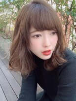 シルクレイ 新宿店(Silk-lei)&nbsp;大人かわいいカーキグレージュ,フェザーバング20代