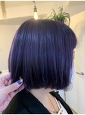 【川瀬莉穂】ボブ×パープルカラー