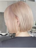 ミルキーベージュショート　表参道　ブリーチカラー