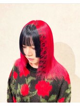 イト(ito) ヒョウ柄カラー/姫カット/赤髪/ツートンカラー/派手髪兵庫県姫路