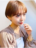 20代30代40代抜け感ショートレイヤーミルクティベージュ