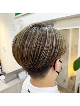 アオ 岡野 横浜(a-o) 【安藤貴志】メンズハイライトx刈り上げマッシュ＊