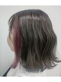 グレイアッシュ×レッドバイオレット×インナーカラー