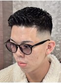 20代30代◎清潔感フェードアイロンパーマ×アップバング
