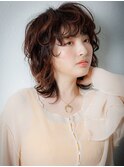 イヤリングカラーくびれヘア小顔ウルフカットクラゲヘアーu大宮