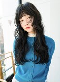 くびれヘア/顔周り/韓国/レイヤーカット/黒髪/ロング/前髪/原宿