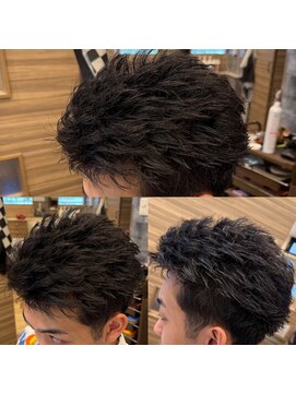 銀座マツナガ 神田店 20代30代くせ毛スパイキーショート爽やか刈り上げ