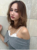 ニューヨークニューヨーク なんば道頓堀店(NYNY)&nbsp;大人可愛いミディアムレイヤー×ブラウンベージュ