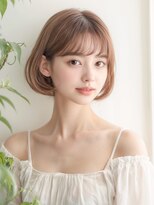 エコモ ヘアー(E Komo hair)&nbsp;小顔首長効果☆ワンカールミニボブ/ハイトーンベージュ