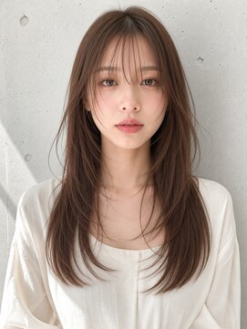 ノア 三宮店(NOA) 【NOA】韓国風レイヤーロングシースルーバング透明感ブラウン
