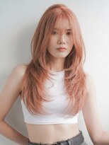 ニューヨークニューヨーク 桂店(NYNY)&nbsp;【小顔】アッシュピンク＊韓国風フェイスレイヤーこなれロング