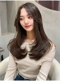 フェミニンロング×縮毛矯正髪質改善顔周りレイヤーカット[大宮