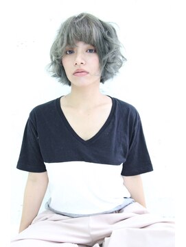 ヘアデザイン ラポール 茨木店(hair design Rapport) 無造作ウェーブ小顔うざバング抜け感フェミニンボブメルトカラー