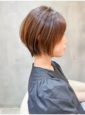 斜めバングショート顔周りシルキーベージュ【錦糸町/ショート】