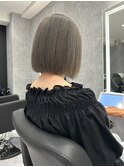 グレージュ×ボブ