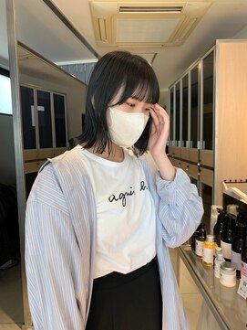 ヘアサロンガリカアオヤマ(hair salon Gallica aoyama) <丸山日向>黒髪切りっぱなしボブ顔周りレイヤー