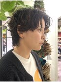 ハンサムショートパーマくるくるパーママッシュパーマボブ