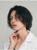 天神大名フェザーパーマシャドウパーマ緩めセンターパートウルフ