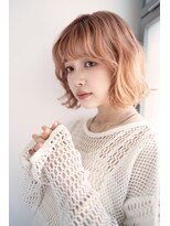 ネオリーブルノン 日吉(Neolive Runon)&nbsp;デジタルパーマ波ウェーブボブハイトーンベージュ日吉