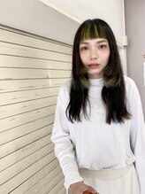 ピエドプールポッシュ(PiED DE POULE POCHE) 毛先だけカラー