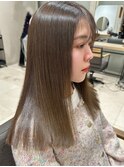 小顔前髪質改善ストレートココアベージュオリーブグレーアッシュ